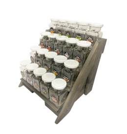 Stojak, regał na przyprawy SZARY + 20 SŁOIKÓW + GRATIS